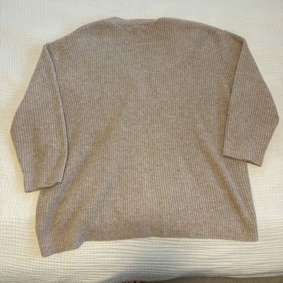 Quince Mongolian Cashmere Oversized Boyfriend Cardigan Sweater Sz XL Oatmeal - Picture 5 of 8
